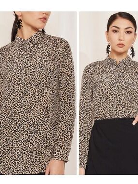 J. Crew Silk Leopard Print Button-down Blouse, Size 14, NWT